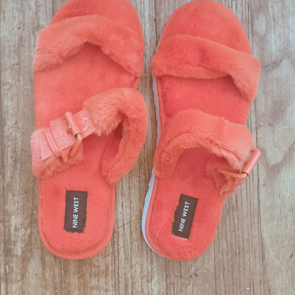 Nine West Women's Orange Plush Sandals